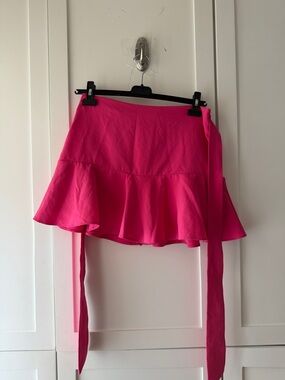 Zara Bright Pink Ruffle Wrap Skirt